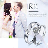 Sterling Silver Cubic Zirconia Endless Love Matching Set Couple Rings