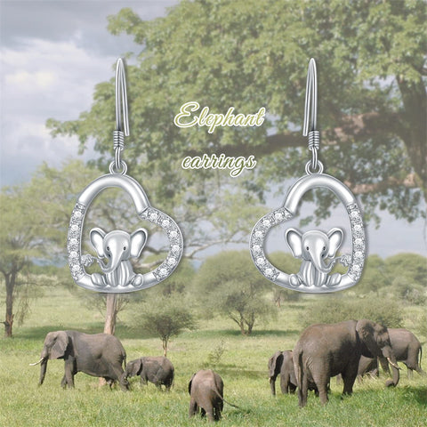 925 Sterling Silver Animal Earrings Elephant Hoop Hypoallergenic Earrings Cute Elephant Jewelry Gifts for Women Girls