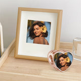 Sterling Silver Personalized Photo&Engraved  Rose Gold Heart Charm Beads