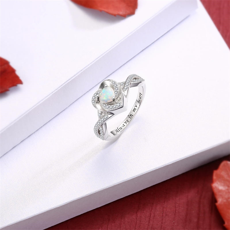 Sterling Silver Opal Urn Ring For Ashes - Teardrop Memorial Cremation Jewelry For Women