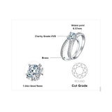 14K Gold Plated 1CT Cubic Zirconia  Wedding Eternity Band Engagement Ring Set for Women