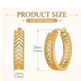 14K Gold Plated Hoop Earrings  Birthday Anniversary Jewelry Gift for Her