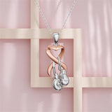 Sterling Silver Butterfly Glove Fight Sunflower Pink Ribbon Pink Breast Cancer Awareness Pendant Necklace