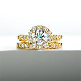Sterling Silver Main Stone 1CT Round Cut  Moissanite Wedding Rings Set Promise Anniversary Engagement Bridal Rings