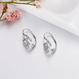 Leverback Earring for Women Sterling Silver Dangle Drop Hoop Earrings for Women Teens Birthday Anniversary