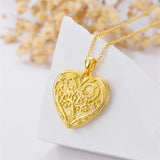10K 14K 18K Gold Personalized Photo Tree of Life Bee Sunflower Rose  Pendant Necklace