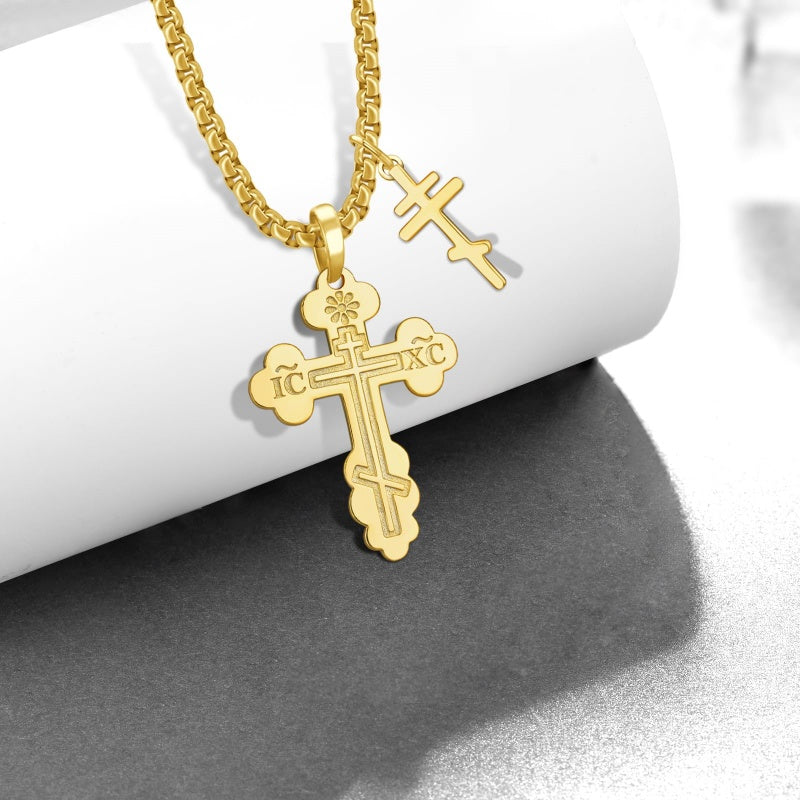 14K Gold Plated  Cross Necklace Religious Amulets Jewelry Gifts