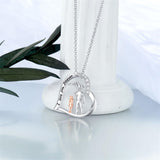 925 Sterling Silver Father Daughter Necklace Heart Pendant Necklace Father Daughter gifts for Women