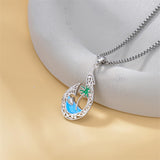 Sterling Silver Hawaiian Beach Fish Hook Pendant Necklace