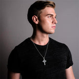 Sterling Silver Firefighter & Cross Pendant Necklace Necklace for Men