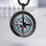 14K Gold Plated Turquoise Wolf Thor's Hammer Ankh Dragon Lion Compass Crucifix Pendant Necklace for Men