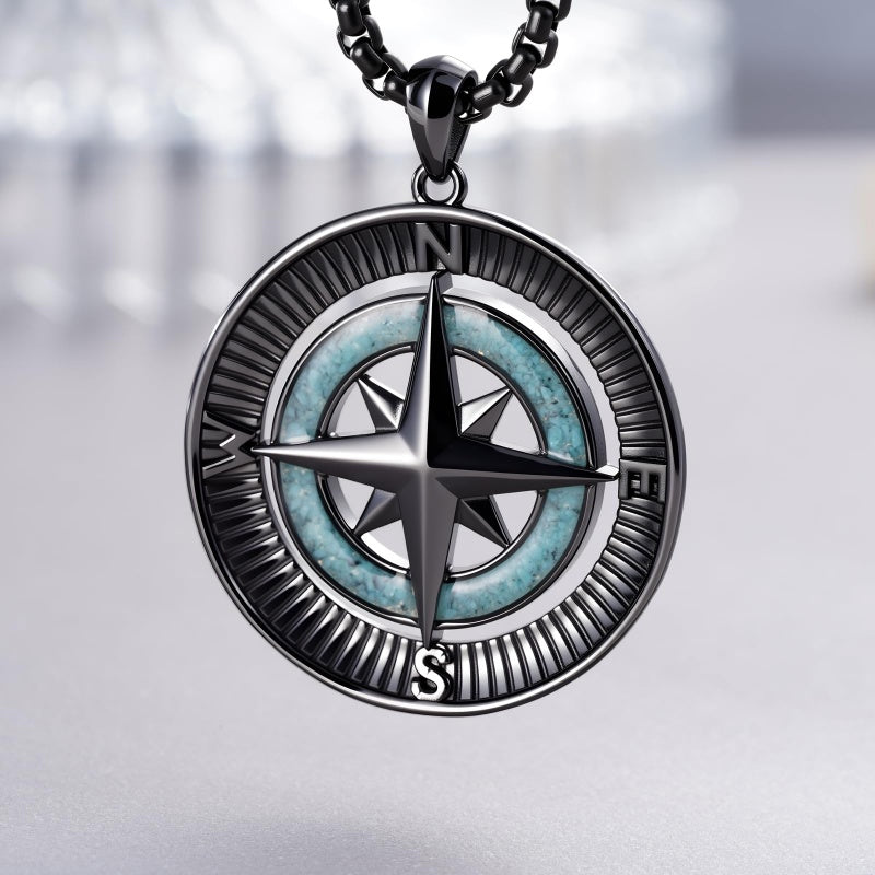 14K Gold Plated Turquoise Wolf Thor's Hammer Ankh Dragon Lion Compass Crucifix Pendant Necklace for Men