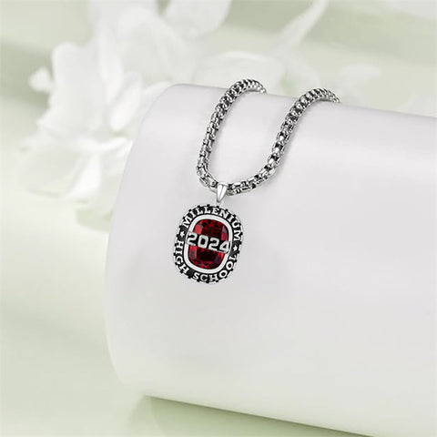 Sterling Silver Custom  Photo High School  College Graduation Necklace