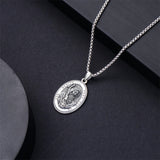 Sterling Silver Saint Joseph St Michael Saint Peter Saint Christopher Religious Pendant Necklace
