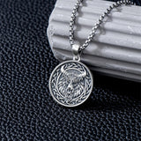 Sterling Silver Viking Raven Bear Odin Wolf Pendant Necklace for Men