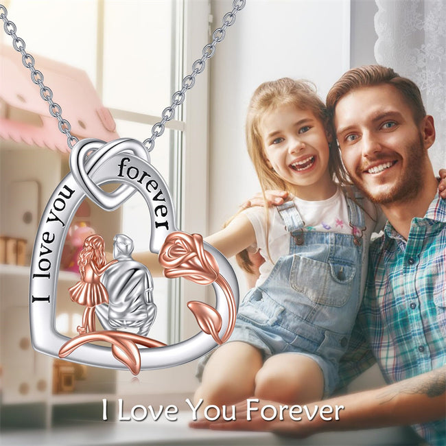 Sterling silver father daughter necklace deals