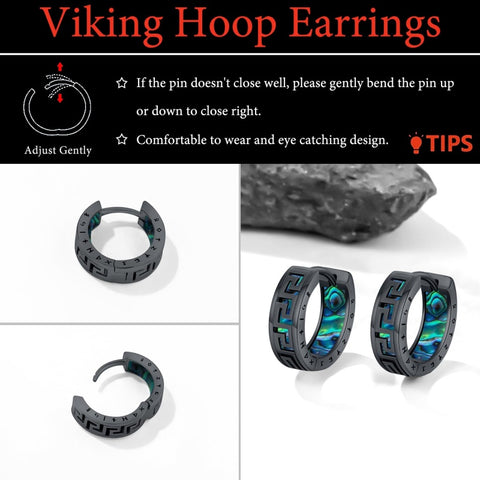 14K Gold Plated  Viking Hoop Earrings