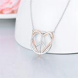 Sterling Silver Peace Sign Pendant Necklace