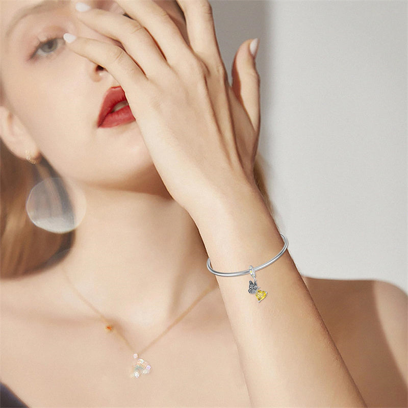 Sterling Silver Cubic Zircon Koala Pig Butterfly Scorpion Dragonfly Bead Charms