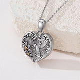 Sterling Silver Heart Rabbit Dog Cat Butterfly Dragonfly Hummingbird Wolf Urn Necklace for Ashes