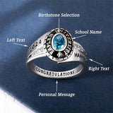 Copper Personalized Birthstone Engraved 2026 Class Ring High School College University Graduation Gift