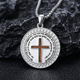 Sterling Silver Wooden Cross Pendant Necklace