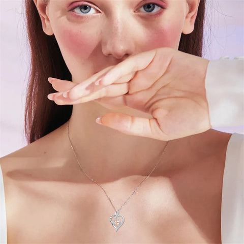 Sterling Silver Father-Daughter Pendant Necklace With Engraved