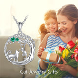 Cat/Dog/Panda Mother Child Necklaces for Women Sterling Silver Animal Jewelry for Women Girls Birthday Anniversary Chritmas Gifts