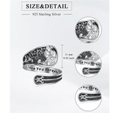 Sterling Silver Father Daughter Adjustable Spoon Ring Engraved with I Love You Forever