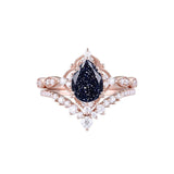 Sterling Silver 10K 14K 18K Gold Pear Shaped Gemstone Engagement Ring