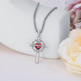 Sterling Silver Wooden Cross Pendant Necklace