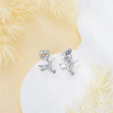 Sterling Silver Hypoallergenic Hummingbird  Stud Earrings