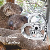 Sterling Silver Koala Pendant Necklace Engraved With  I Love You Forever