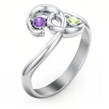 Sterling Silver Personalized Birthstone Engraved The Pinky Promise Ring