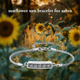 Sterling Silver Bee Celtic Knot Hummingbird Rose Sunflower Bar Urn Bracelet for Ashes
