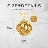 Sterling Silver Memento Mori Gothic Skull Amulet Pendant Necklace for Men