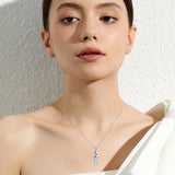 Sterling Silver White Opal Butterfly Dragonfly Tree of Life Paw Print Bar Pendant Necklace Gift for Birthday Christmas