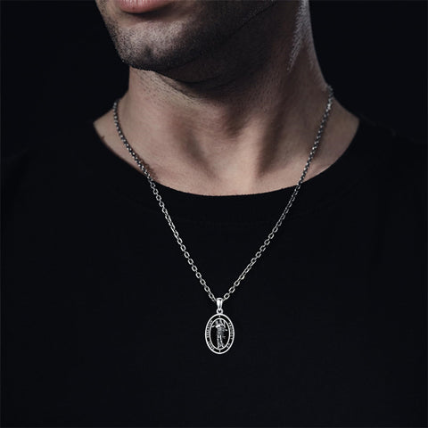 Sterling Silver Saint Christopher St Michael Saint Sebastian Amulet Pendant Necklace