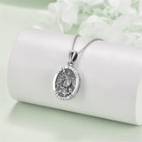 St Christopher Medal Necklace Sterling Silver Medallion Travel Protection Pendant Necklace