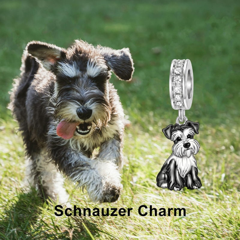 Sterling Silver Pit Bull Schnauzer Yorkie Corgi Dachshund Dog Charm Beads Fits Bracelets & Necklaces  for Women
