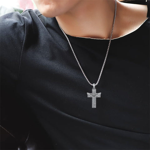 Sterling Silver Cross Christian Pendant Necklace