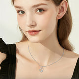 Personalized 10k/14k/18k Solid Gold Heart Pendant Necklace for Women Birthstone Necklace Jewelry for Birthday Christmas