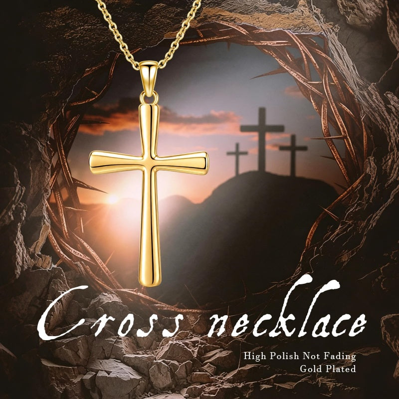 14K Gold Plated  Cross Necklace for Women Christian Jewelry  Birthday Christmas Gift