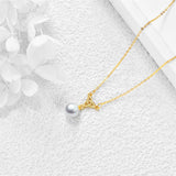 Freshwater Pearl Necklace Celtic Knot 14K Real Gold Necklace Jewelry Anniversary Gifts for Women Girls