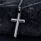 Sterling Silver Cross Religious Necklace for Men