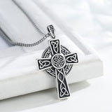 14K Gold Plated Celtic Vikin Cross Pendant Necklace Irish Jewelry Religious Protective Gift