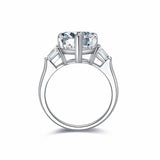 Sterling Silver 3 carat Heart Shape Moissanite Engagement Ring