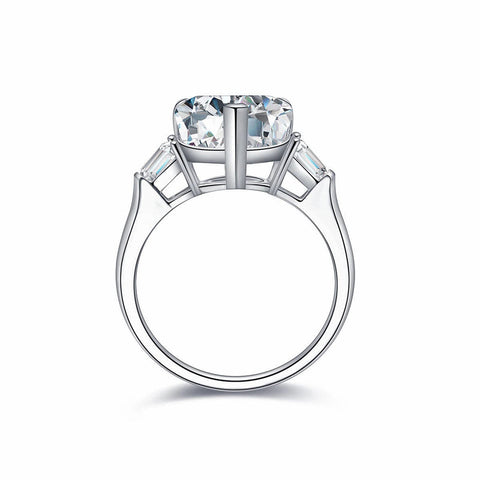 Sterling Silver 3 carat Heart Shape Moissanite Engagement Ring