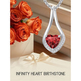Sterling Silver 18K Yellow/White Gold Plated Forever Love Heart Infinity Pendant Necklace