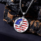 Sterling Silver American Flag Baseball  Basketball Boxing Football Golf Sports Pendant Necklace